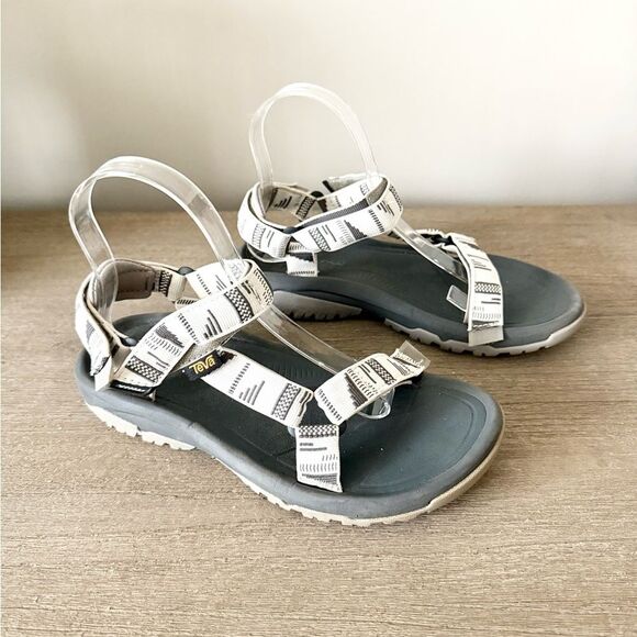 Teva Women's Hurricane XLT2 Sandals in Chara Bright White & Gray Pattern - 7 - Picture 4 of 8